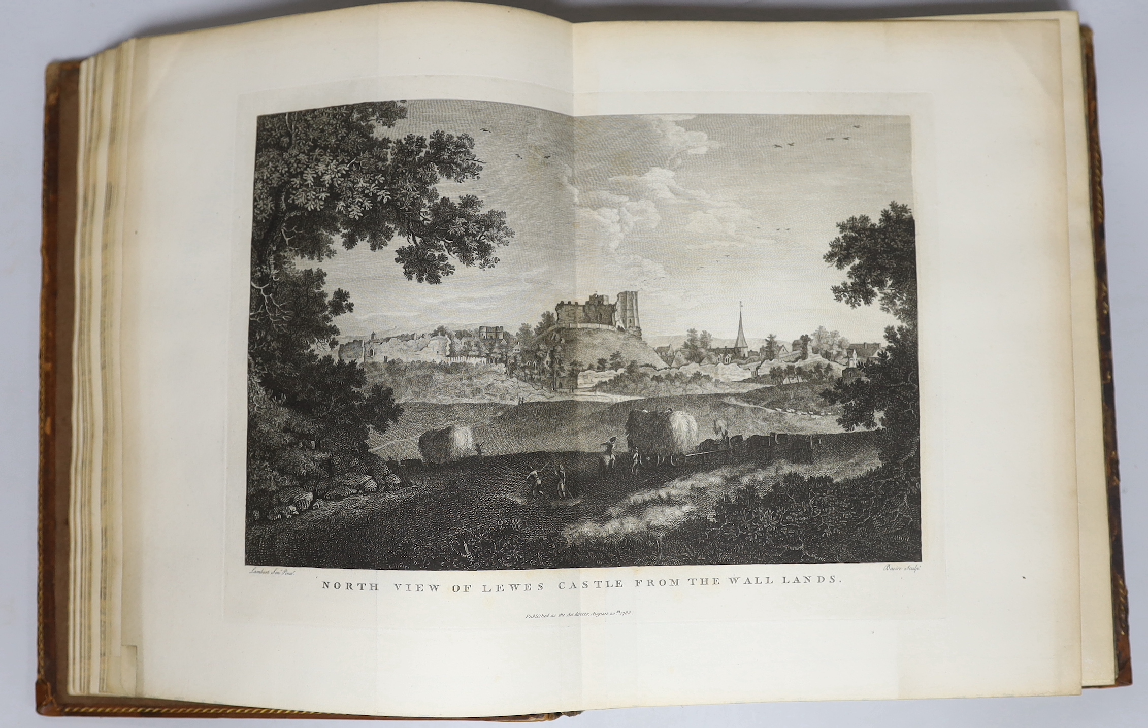 LEWES AND SURREY -Watson, Rev. John - Memoirs of the Ancient Earls of Warren and Surrey and their Descendants to the Present Time, 2 vols, 1st published edition, 4to, diced calf rebacked, engraved portrait frontispiece,
